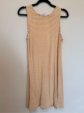 Old Navy Striped Tank Dress in Mustard and White